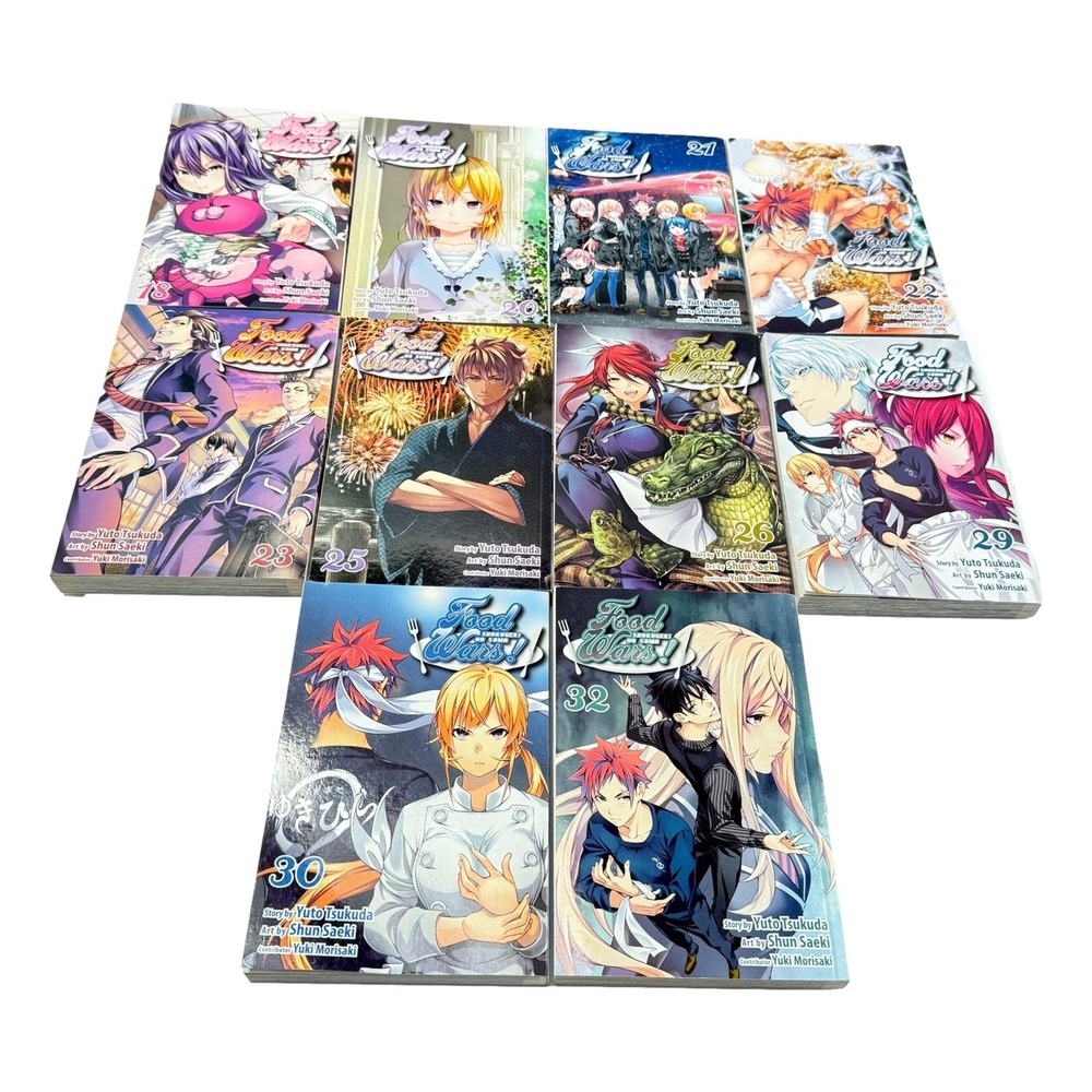VIZ Media Food Wars!  PB Book Lot 10 Manga 18 20 21 22 23 25 26 29 30 32